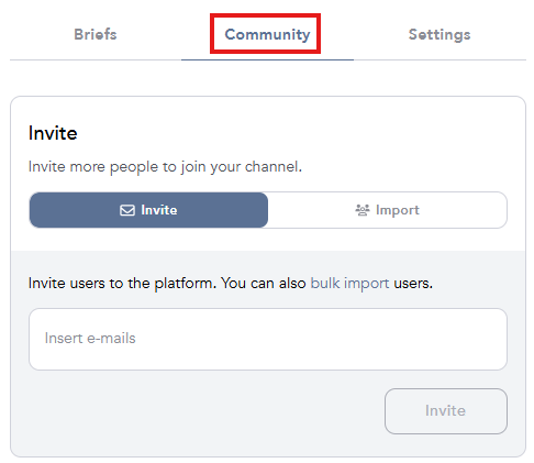 Community member invitation options